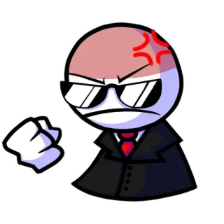 😡 злой, костюм, солнцезащитные очки, мультфильм, насилие telegram sticker