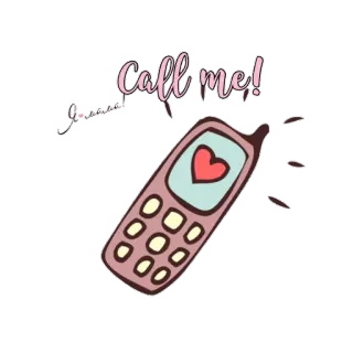📞 Call me! llamada, teléfono, amor, corazón, teléfono, lindo, rosa, romántico whatsapp sticker