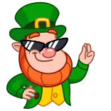 😎 leprechaun, green hat, irish, luck telegram sticker