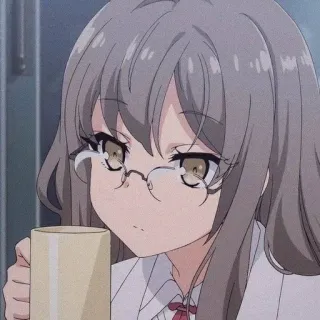 🌟 アニメ, 女の子, メガネ, かわいい, おしゃれ telegram sticker