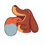 😝 chien, pleurer, triste, dessin animé, animal telegram sticker