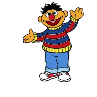 😁 Ernie Sesame Street Ernie, Sesame Street, cartoon character, puppet, friendly, kids whatsapp sticker