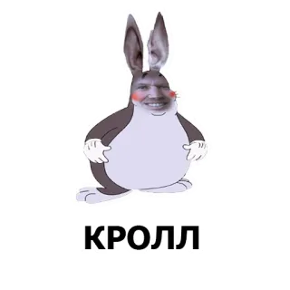 🐇 КРОЛЛ meme, big chungus, bunny, rabbit, face telegram sticker