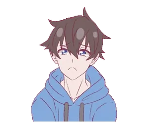 ❤️ Anime, Con trai, Buồn, Áo hoodie, Phim hoạt hình telegram sticker