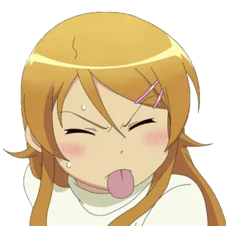👅 Аниме, Мультфильм, Язык, Милый, Смешной, Девушка, Выражение telegram sticker