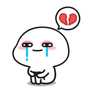 💔 cartone animato, piangendo, triste, crepacuore, cuore spezzato whatsapp sticker