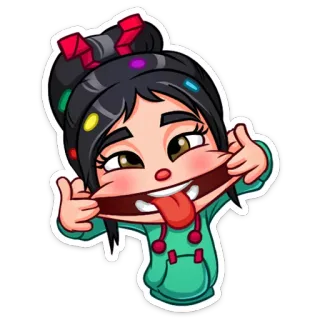😋 Vanellope von Schweetz Wreck-It Ralph Dessin animé, Drôle, Fille, Mignon, Langue, Princesse telegram sticker