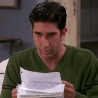 🙁 Ross Geller Friends Ross, Przyjaciele, papier, serial TV, postać telegram sticker
