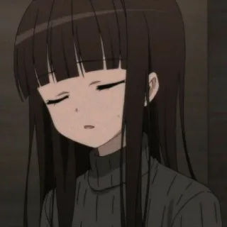 💛 ragazza anime, triste, carino, manga, cartone animato, illustrazione telegram sticker