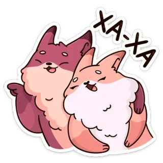 😂 ХА-ХА 狐狸, 动物, 可爱, 笑, 卡通, 动画 telegram sticker