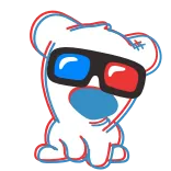😎 Hoạt hình, Chó, Kính, 3D, Ngầu whatsapp sticker
