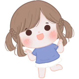 🧸 cartoon, child, girl, cute, happy, cheerful whatsapp sticker