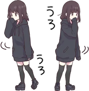 🤔 うろうろ Anime, Fille, Marche, Japonais whatsapp sticker