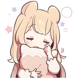 😢 귀여운, 애니메이션, 카와이, 졸린, 곰, 만화, 스티커 telegram sticker