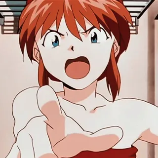 🤬 Asuka Langley Soryu Neon Genesis Evangelion anime, cartoon, character, girl, Asuka, Evangelion telegram sticker