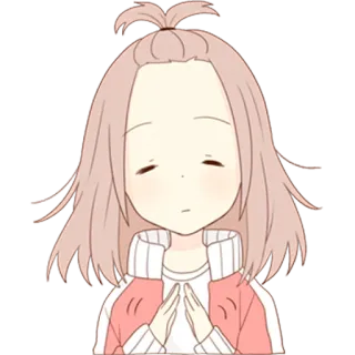👏 动漫女孩, 伤心, 卡通, 可爱, 贴纸 telegram sticker