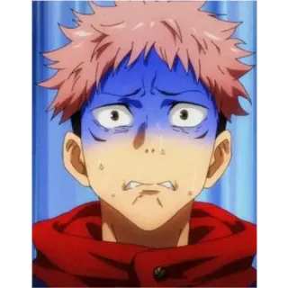 🙂 anime, shocked, fear, cartoon, character, expression whatsapp sticker
