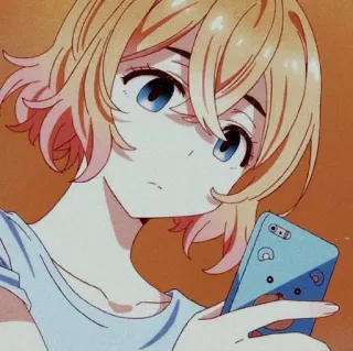 🎭 Anime, Cô gái, Dễ thương, Điện thoại, Nhân vật, Minh họa whatsapp sticker