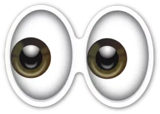 👀 olhos, emoji, olhar fixo, olhando, olhos esbugalhados telegram sticker