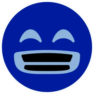 😁 Emoji, Smiley, Rosto, Feliz, Ícone, Azul telegram sticker
