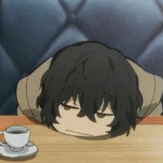 😪 anime, aburrido, café, cansado whatsapp sticker