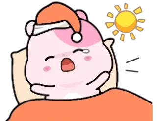 🥱 mengantuk, imut, kartun, hamster, tidur, kawaii, pagi telegram sticker