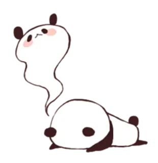 👻 Cartoon, Spook, Schattig, Liggend, Panda telegram sticker