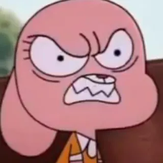 😠 Anais Watterson The Amazing World of Gumball Cartoon, Wütend, Rosa, Anais, Gumball whatsapp sticker