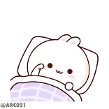 😪 coniglio, carino, dormire, kawaii, animale, adesivo whatsapp sticker