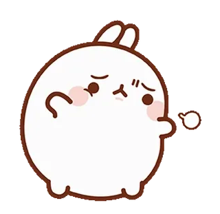 😮‍💨 lapin, mignon, triste, Molang, personnage, dessin animé telegram sticker