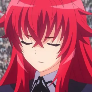 👑 Rias Gremory High School DxD Anime, Cheveux roux, Femme, Rias Gremory, High School DxD whatsapp sticker
