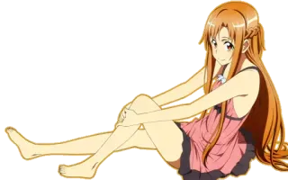 😊 Asuna Yuuki Sword Art Online Anime, Fille, Personnage, Asuna, Sword Art Online, Assise whatsapp sticker