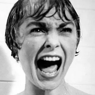 🙅‍♂ Psycho Terror, Película, Grito, Blanco y negro, Psicosis, Marion Crane telegram sticker
