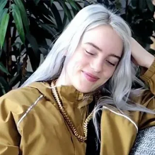 💧 Billie Eilish นักร้อง, เพลง, ศิลปิน, คนดัง, ภาพเหมือน telegram sticker