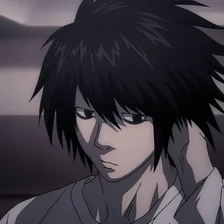 😒 L Lawliet Death Note anime, death note, l, l lawliet, detective, lawliet, manga telegram sticker