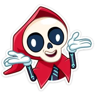 🤷‍♂️ scheletro, morte, tristo mietitore, halloween, spaventoso, cartone animato, umorismo telegram sticker