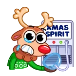 😭 XMAS SPIRIT 크리스마스, 순록, 축제, 휴일, 크리스마스, 정신, 만화 telegram sticker
