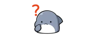 🦈 dauphin, question, réflexion, mignon, dessin animé telegram sticker