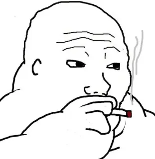 🚬 wojak, doomer, meme, smoking, cigarette, sad telegram sticker