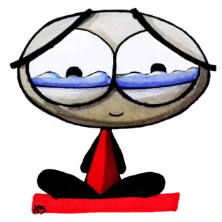 😢 cartoon, sad, crying, emotion, character, tears telegram sticker
