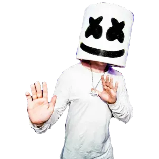 🤨 Marshmello music, dj, edm, mask, marshmello, electronic music telegram sticker
