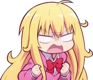 😡 Anime, Cartone animato, Arrabbiato/a, Bionda, Femminile, Personaggio, Ragazza anime whatsapp sticker