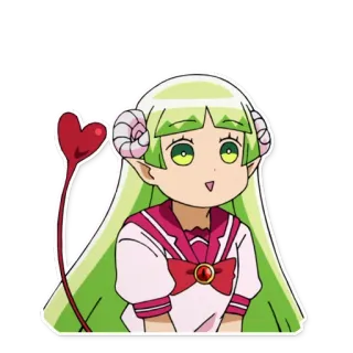 😧 อนิเมะ, ปีศาจ, การ์ตูน, เขา, น่ารัก telegram sticker