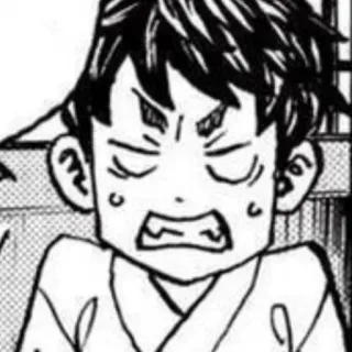 😠 anime, manga, expression, angry, cartoon, black and white whatsapp sticker