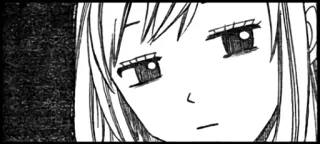 😐 manga, anime, cartoon, girl, black and white, portrait telegram sticker