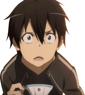 ⚔ Kirito Sword Art Online anime, kirito, sword art online, character, shocked telegram sticker