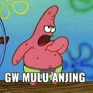 ⭐️ Patrick Star SpongeBob SquarePants GW MULU ANJING 뚱이, 스폰지밥, 만화, 밈, 화난, 모욕 telegram sticker