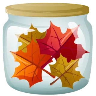 🎁 pote, folhas, outono, outono, folhas de ácer, recipiente telegram sticker