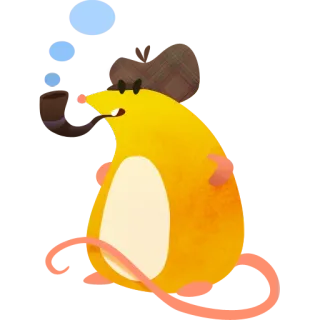 🔎 老鼠, 动物, 卡通, 可爱, 黄色, 啮齿动物 telegram sticker
