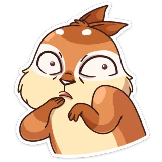 😧 Eichhörnchen, Cartoon, Tier, Lustig, Niedlich, Schockiert, Ausdruck telegram sticker